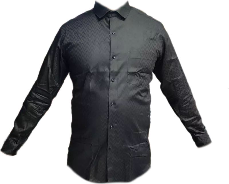 Cotton Blended Self Design Shirt