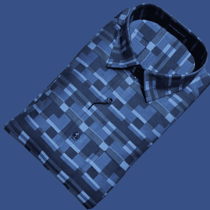 Blue Printed Shirt