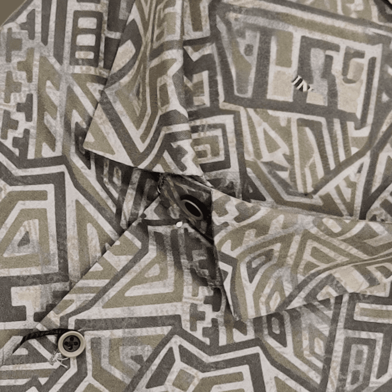 BROWN PRINTED SHIRT