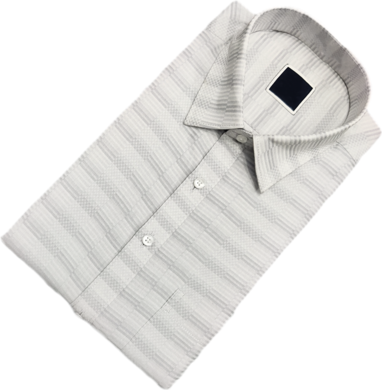 Cotton Blended Self Design Shirt