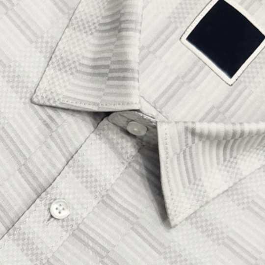 Cotton Blended Self Design Shirt