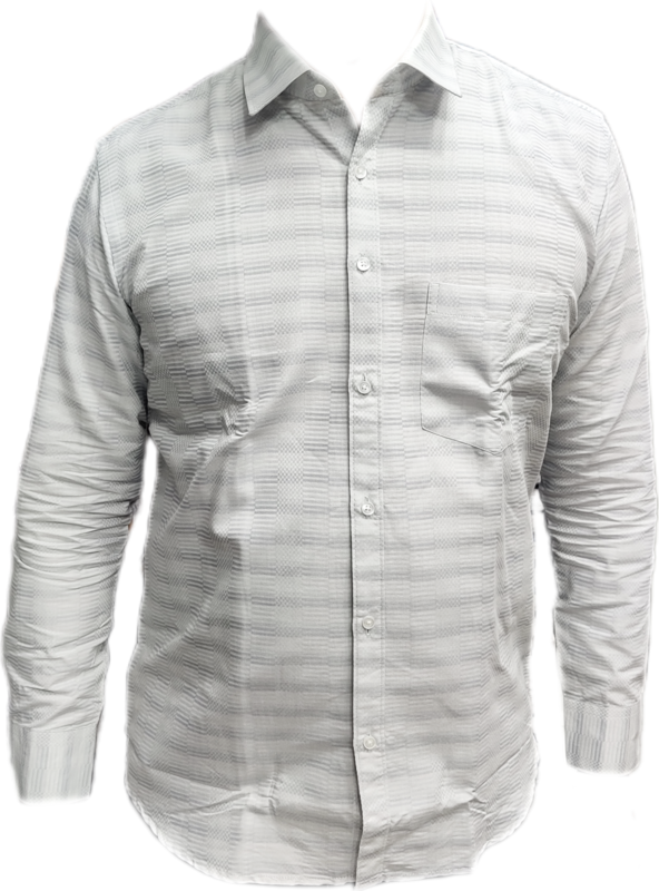 Cotton Blended Self Design Shirt