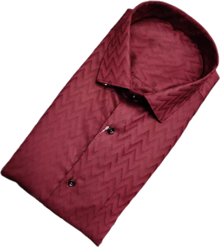 Cotton Blended Self Design Shirt