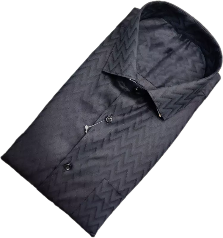 Cotton Blended Self Design Shirt