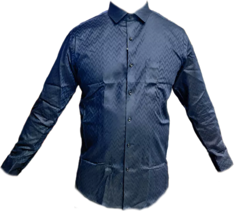 Cotton Blended Self Design Shirt