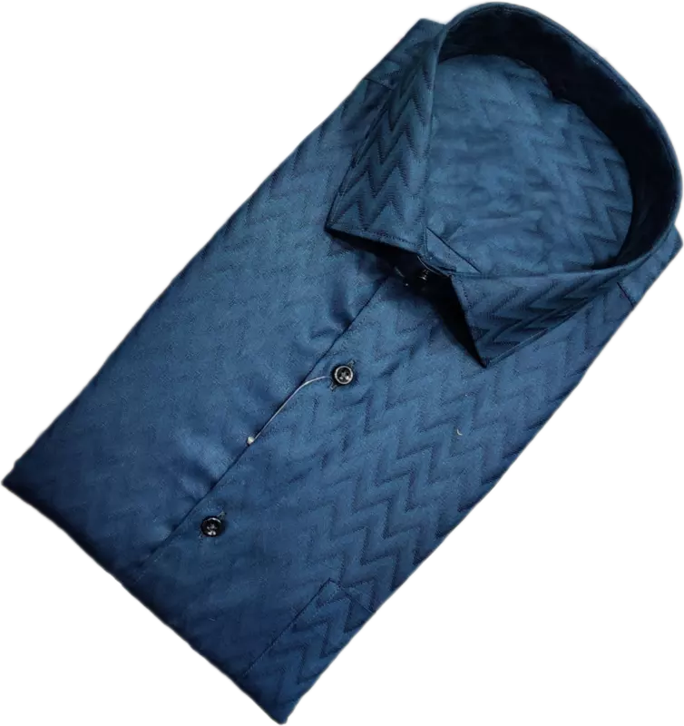 Cotton Blended Self Design Shirt