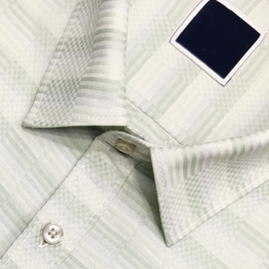 Cotton Blended Self Design Shirt