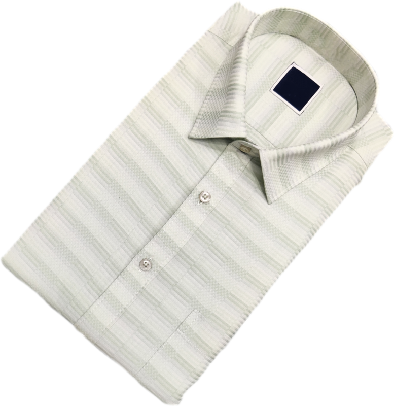 Cotton Blended Self Design Shirt