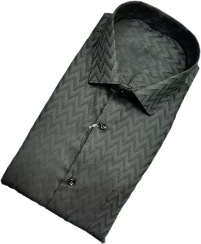 Cotton Blended Self Design Shirt