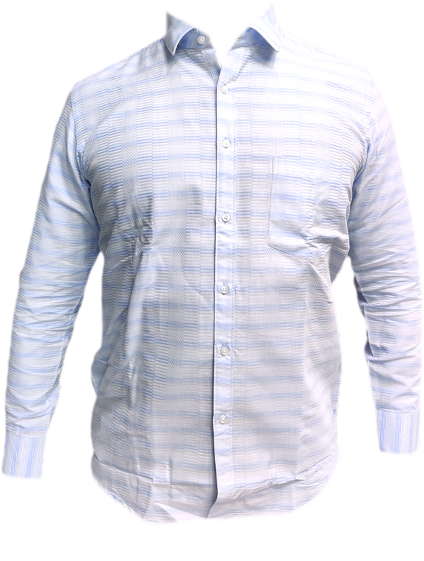 Cotton Blended Self Design Shirt
