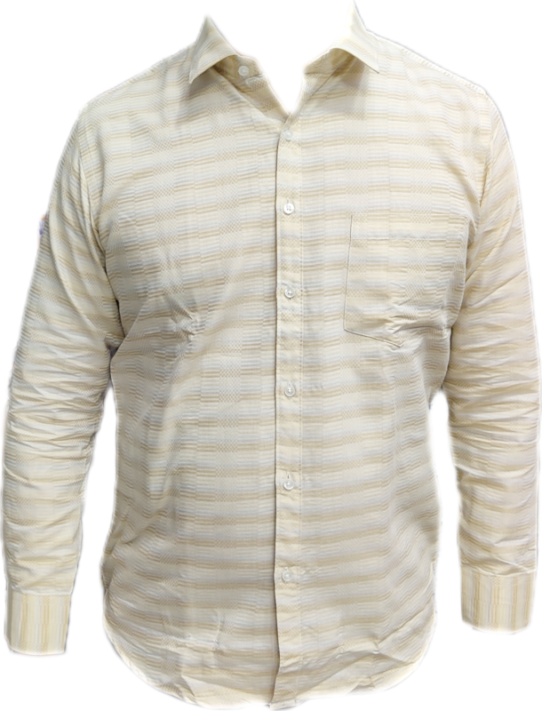 Cotton Blended Self Design Shirt