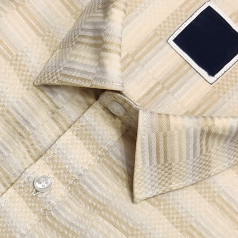 Cotton Blended Self Design Shirt
