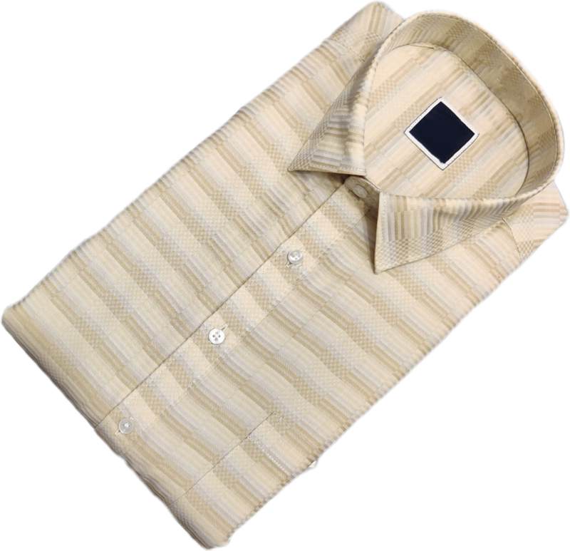 Cotton Blended Self Design Shirt